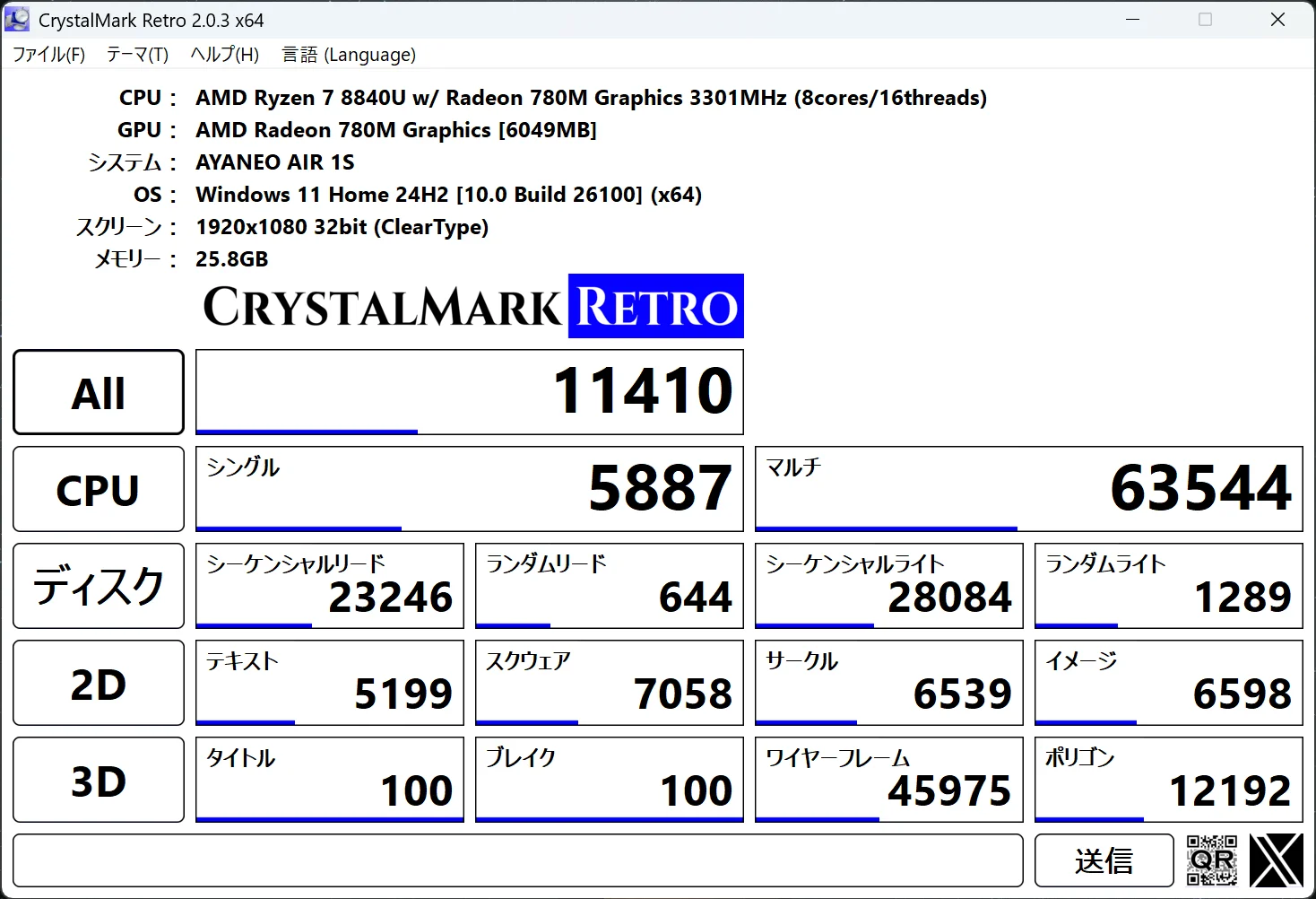Ayaneo Air ベンチマーク