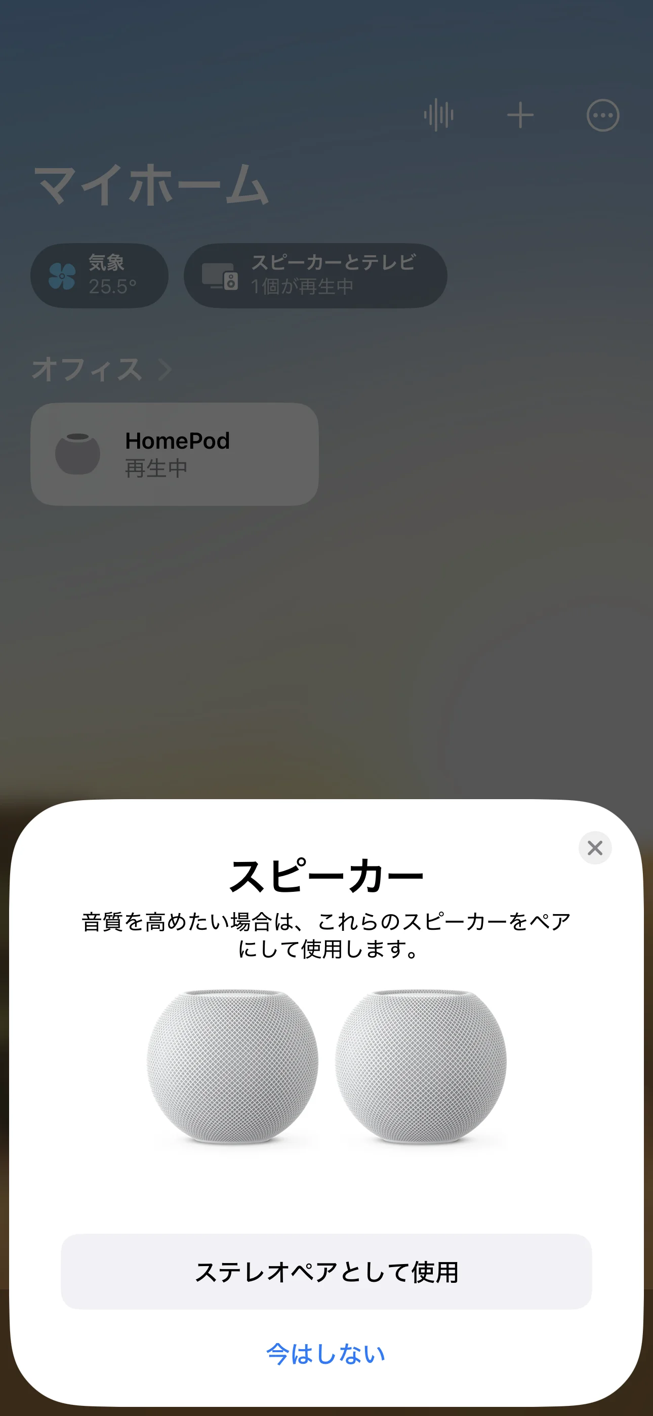 ステレオペアとして設定