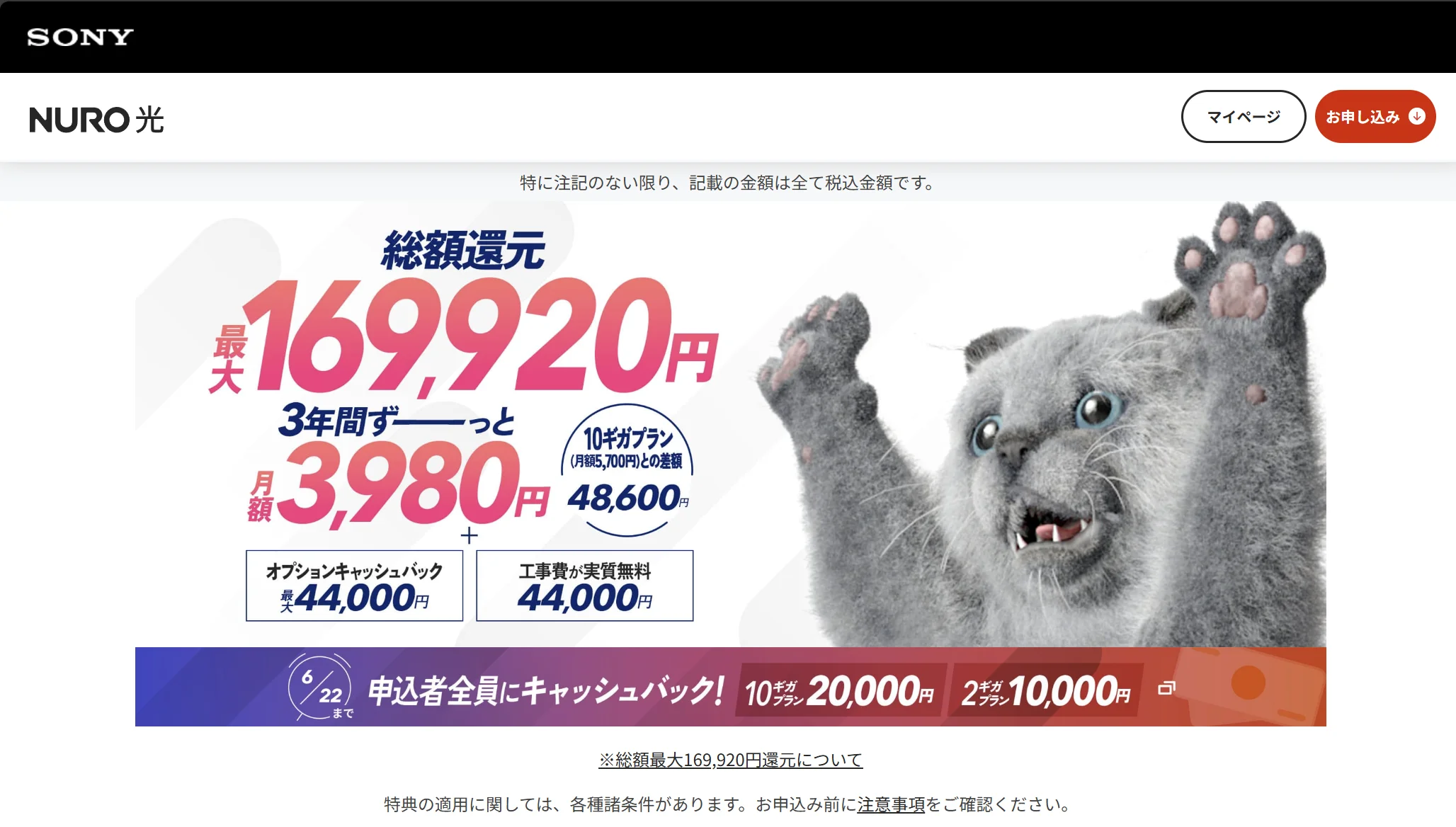 Nuro 光 10G にしてみた