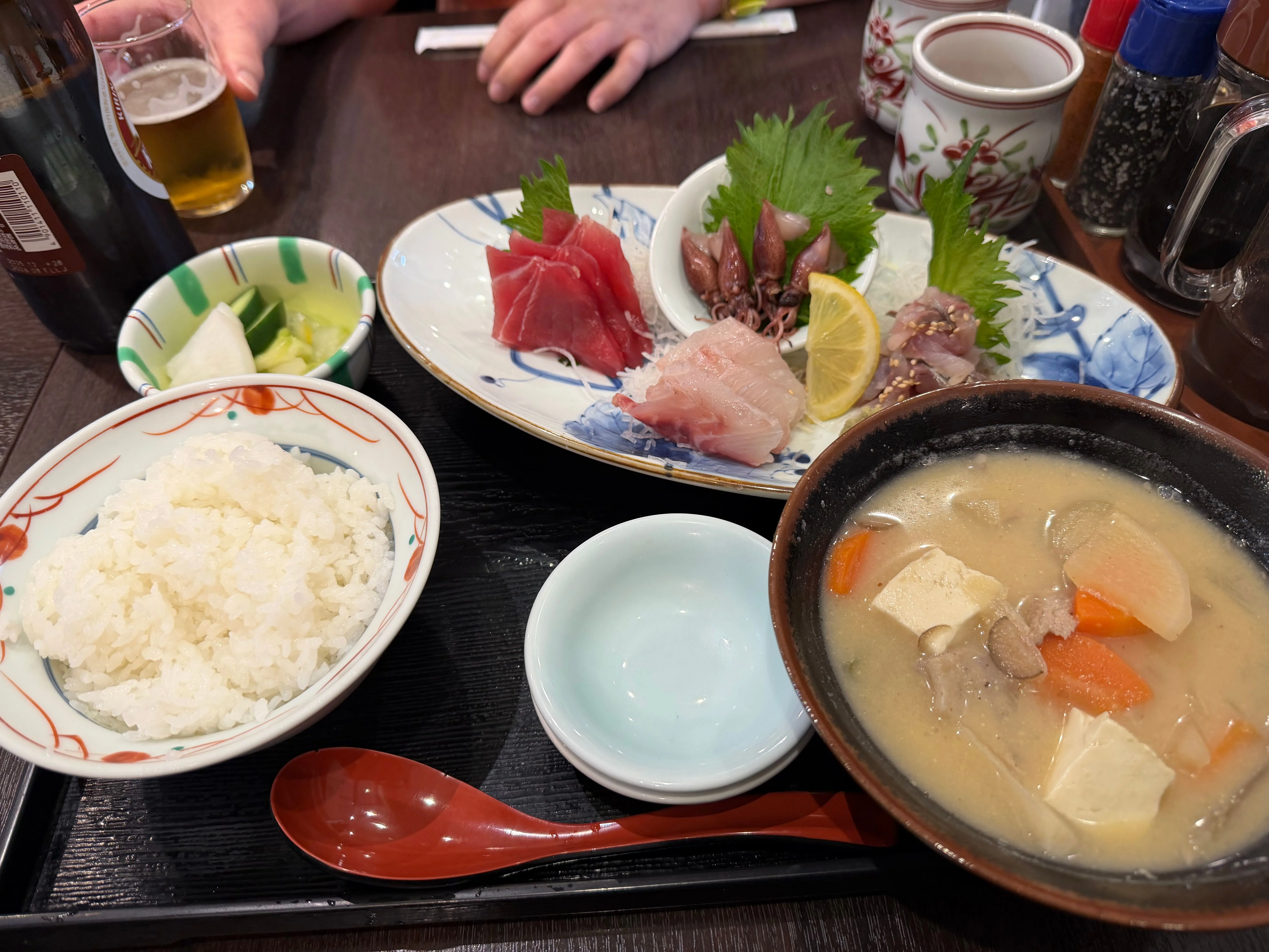 刺身４点盛り定食 豚汁変更