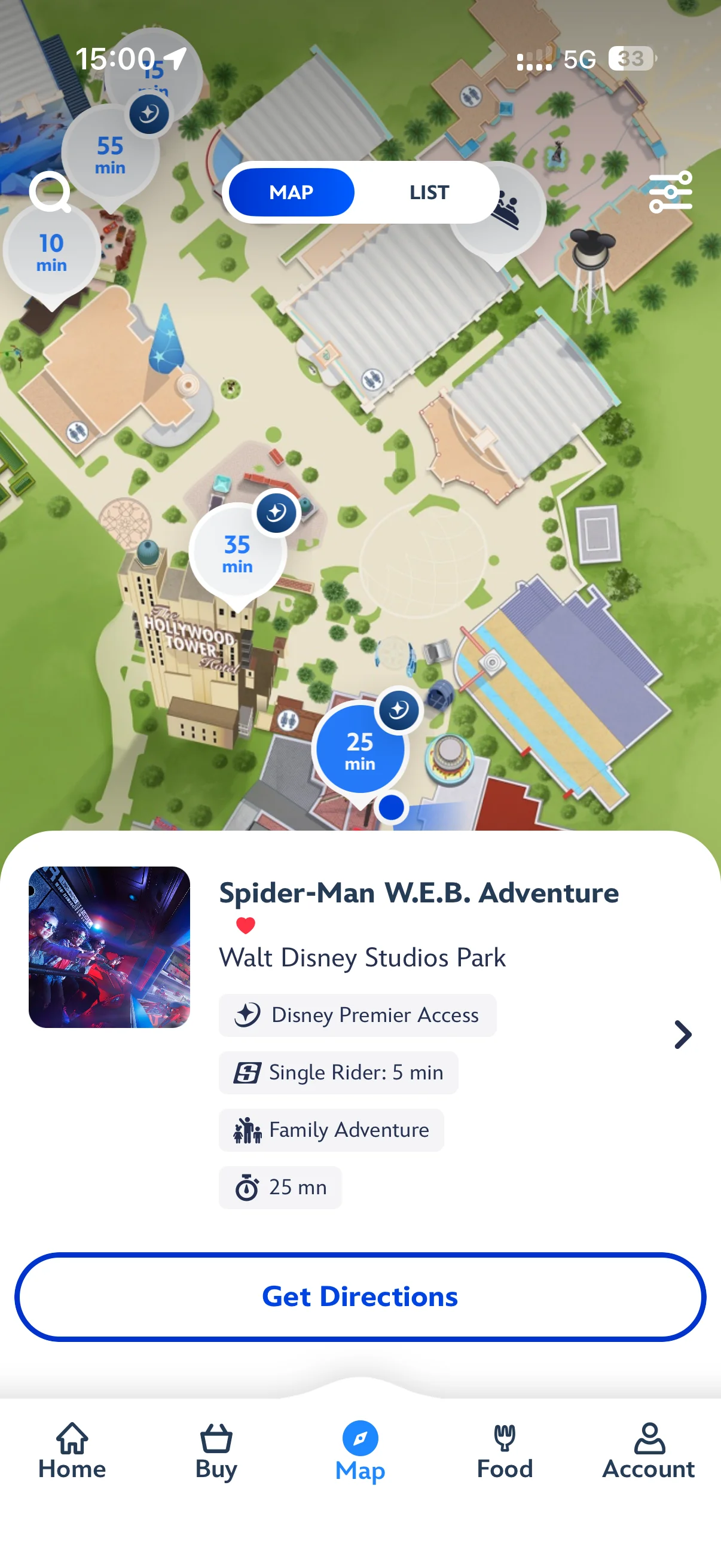 25 分待ちのスパイダーマン