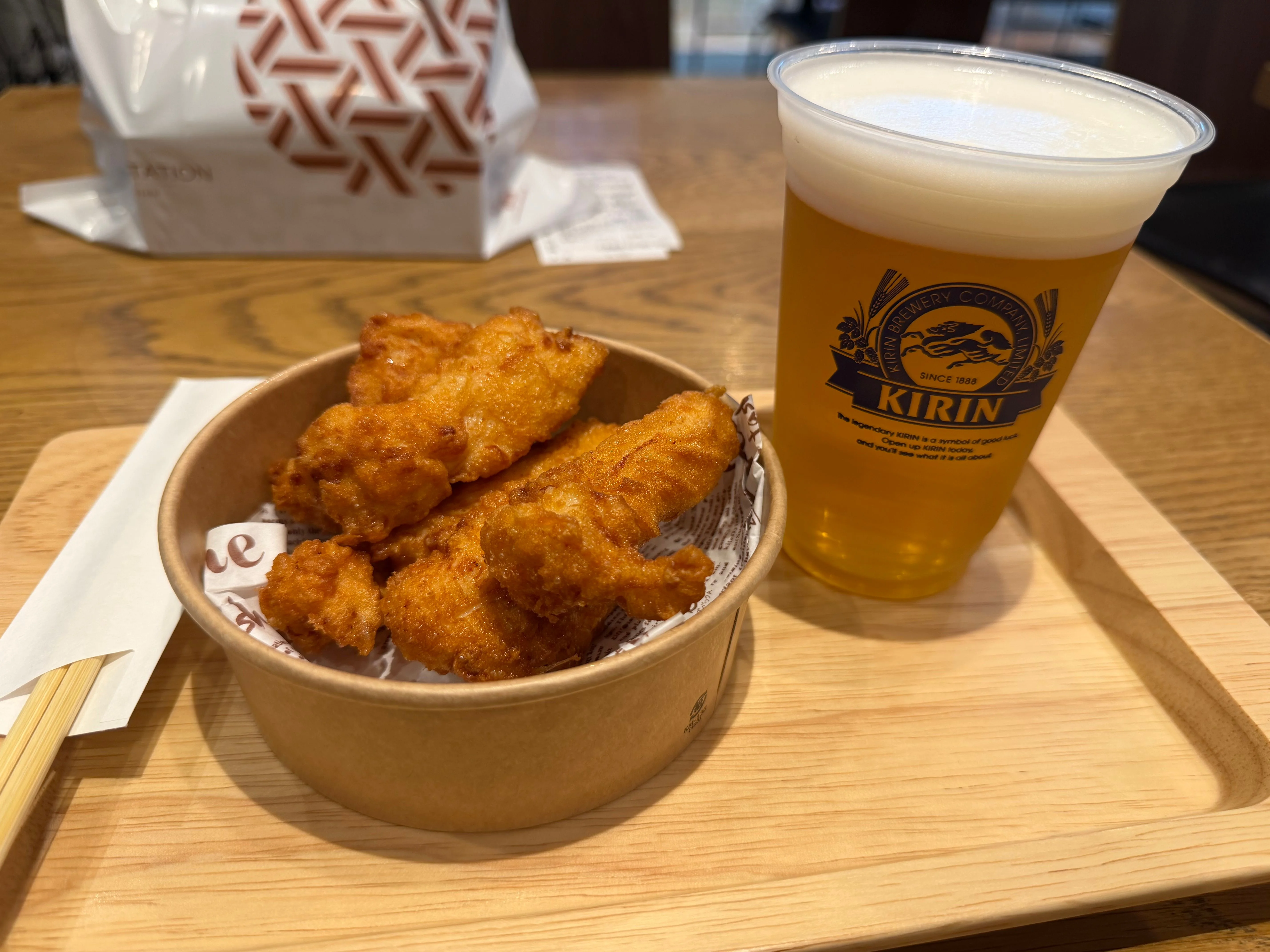 ビールととり天セット