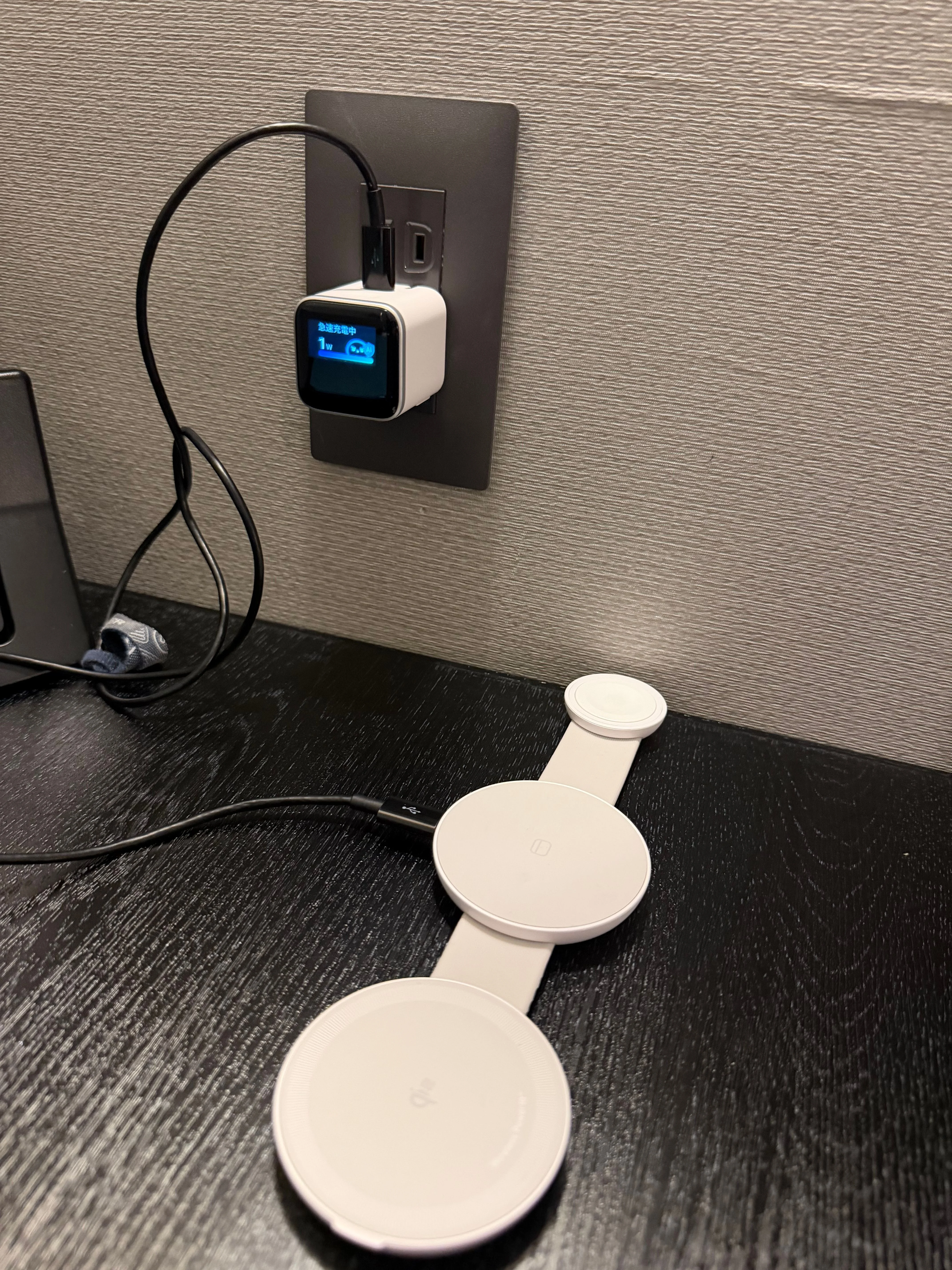 まだデバイスを乗せていませんが 1W と計測されました