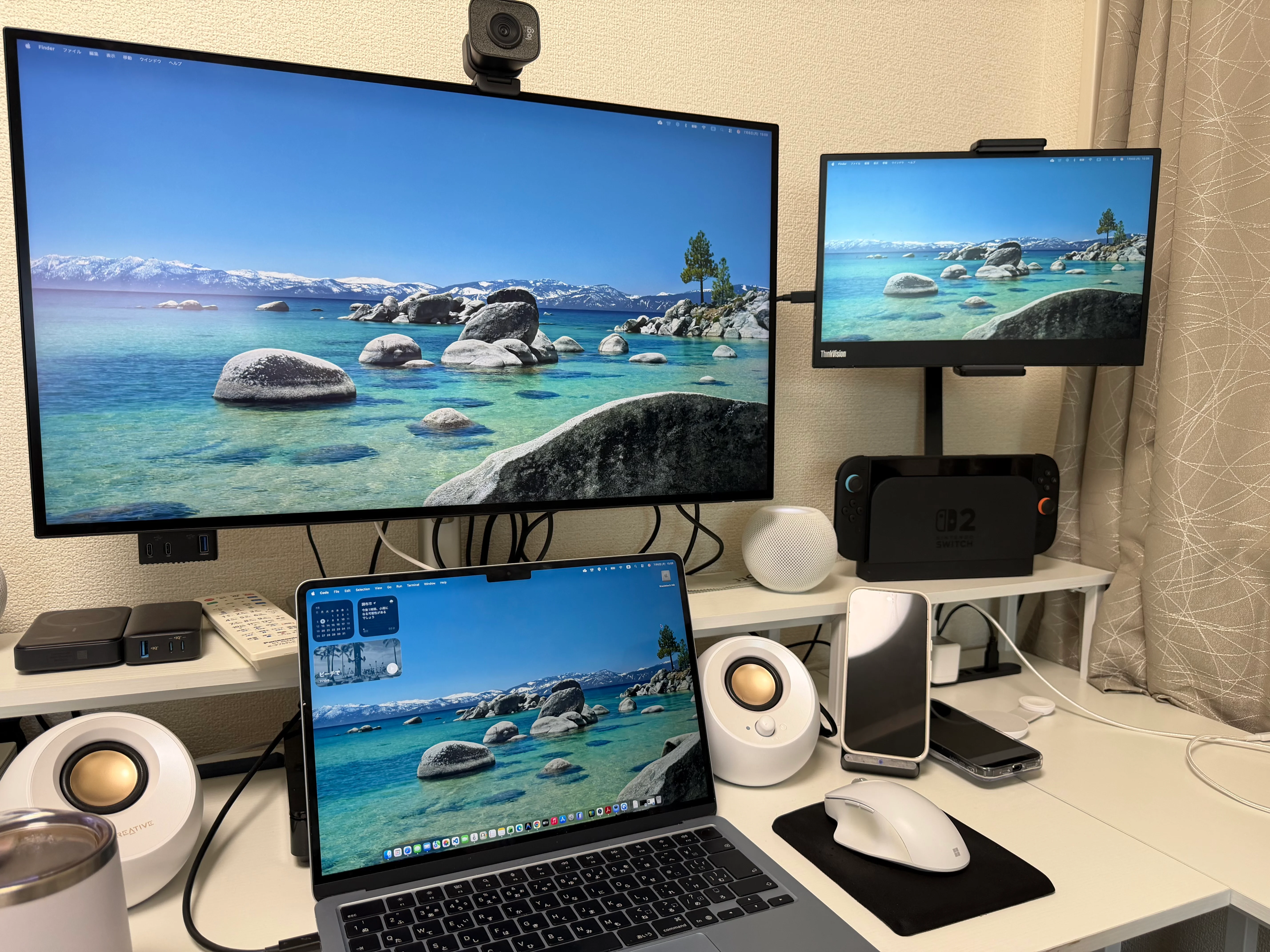 ThinkVision M14 モニターをモニターアームで常駐させました